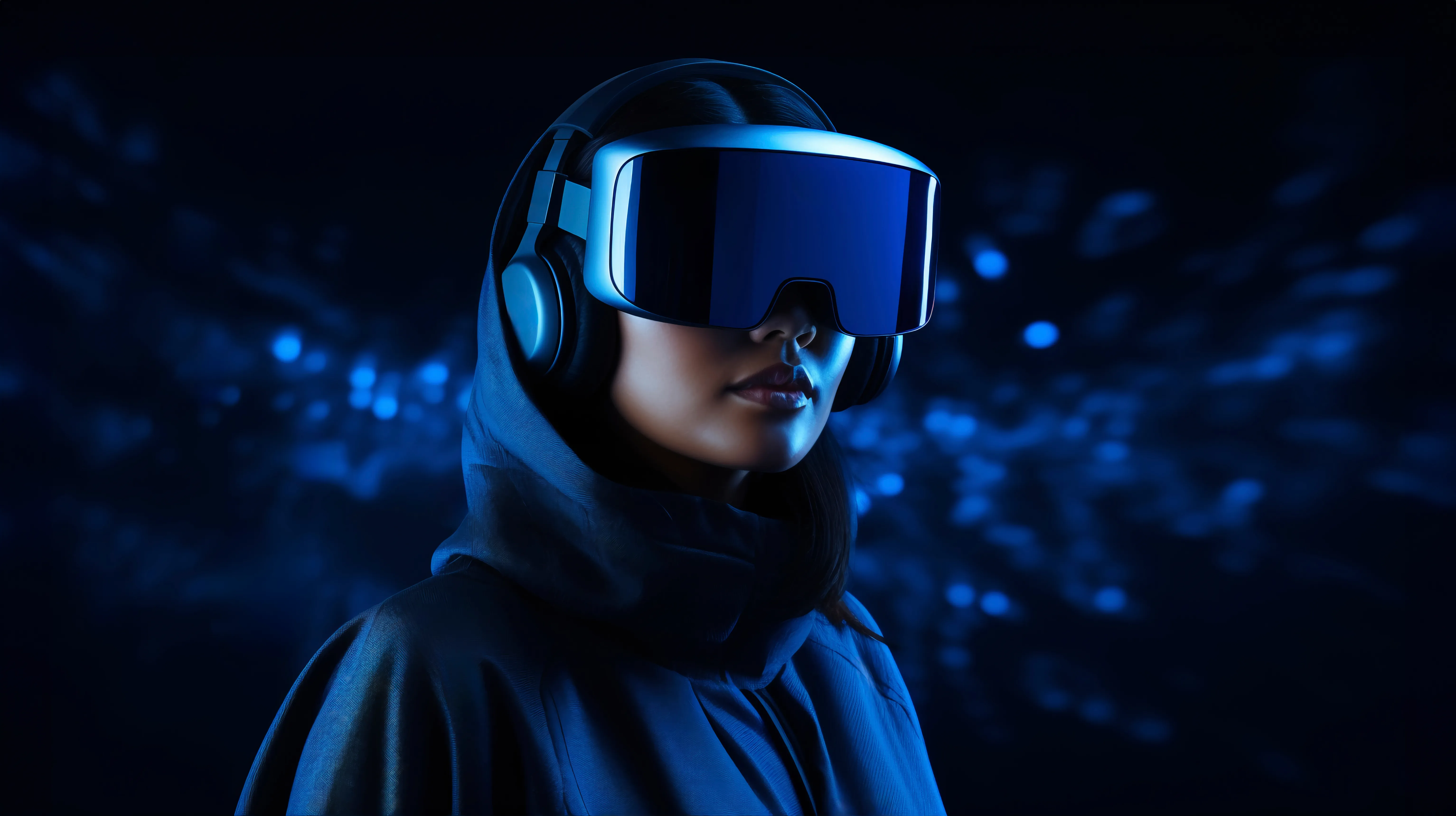 Person wearing AR headset representing AI adoption in the GCC